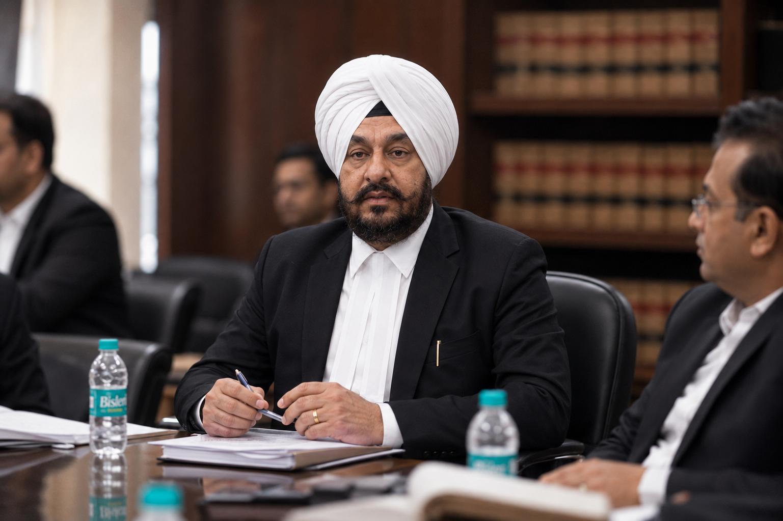 Amandeep Singh Rai in consultation at the chamber conference table